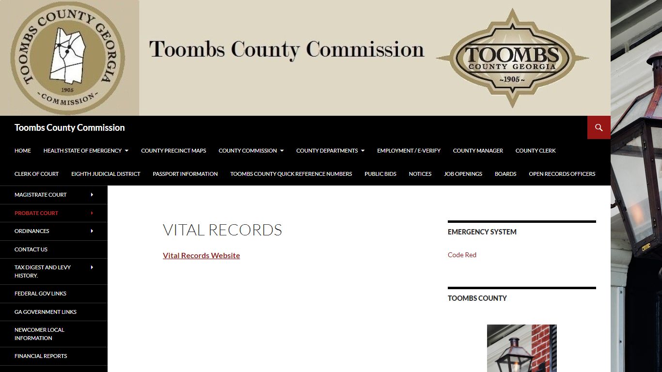 Vital Records | Toombs County Commission