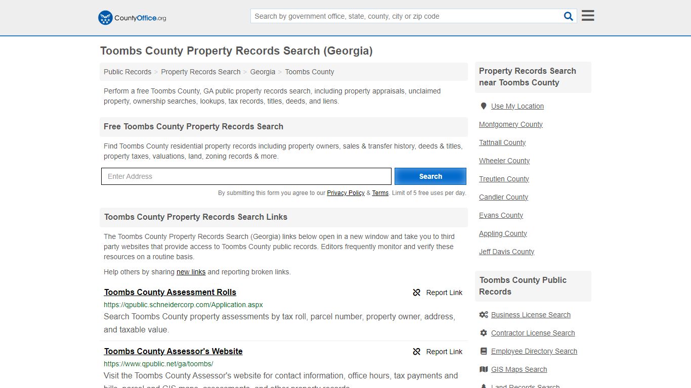 Toombs County Property Records Search (Georgia) - County Office