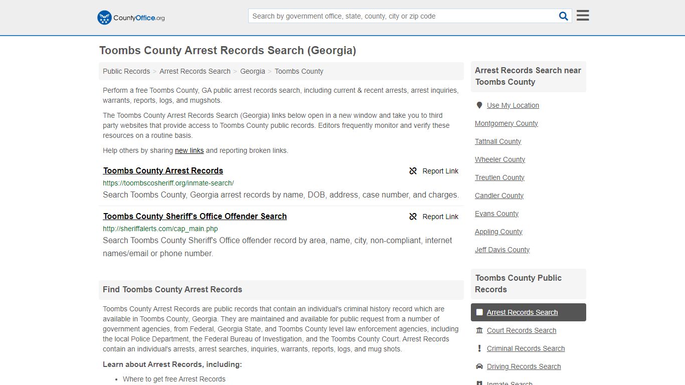 Arrest Records Search - Toombs County, GA (Arrests & Mugshots)